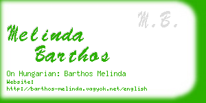 melinda barthos business card